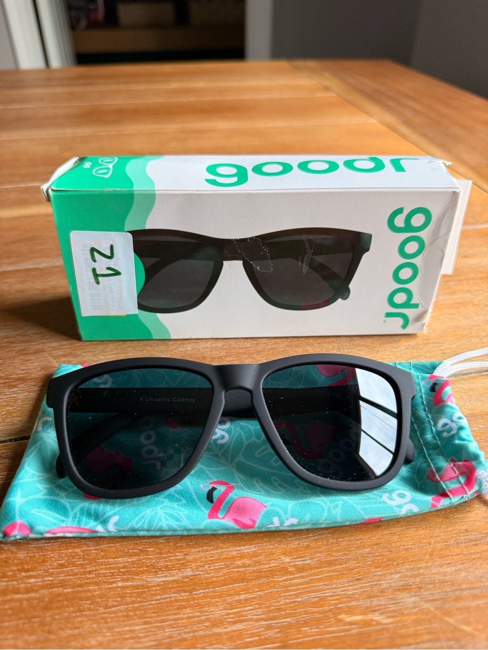 Goodr Adult A Unicorn's Calamity Plastic Rectangle Sunglasses - Black